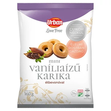 EEM-000259 URBÁN CUKOR NÉLKÜLI MINI VANÍLIA IZŰ KARIKA 160GR