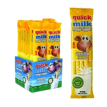 QUICK MILK ÍZESÍTETT SZÍVÓSZÁL VANÍLIA 5X6G