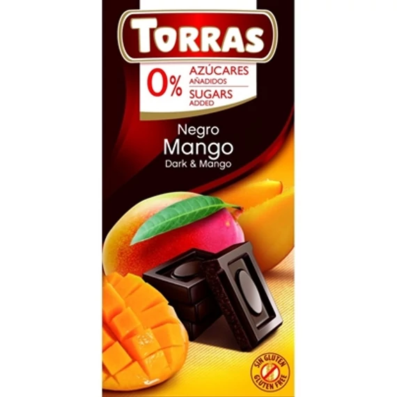 EEM-003772 TORRAS 75G MANGÓS ÉTCSOKOLÁDÉ CUKOR NÉLKÜL